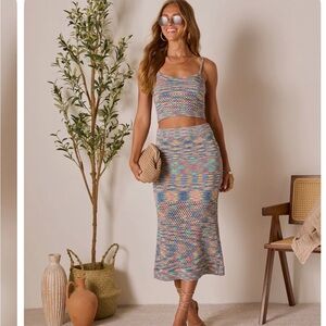 VICI Collection Knit Midi Skirt